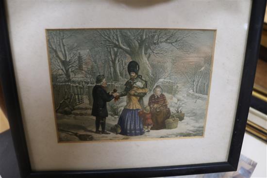 A collection of Baxter prints, etc., largest 23.5 x 15.5cm